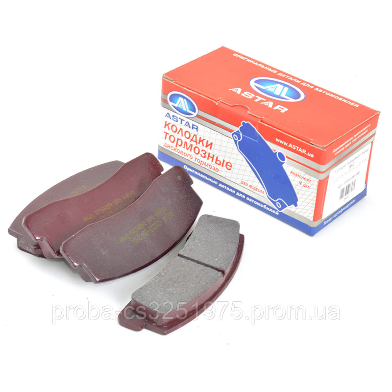 Колодка тормозная передняя ВАЗ 2121-214, 2123 (к-т 4 шт.) кор. уп. ASTAR